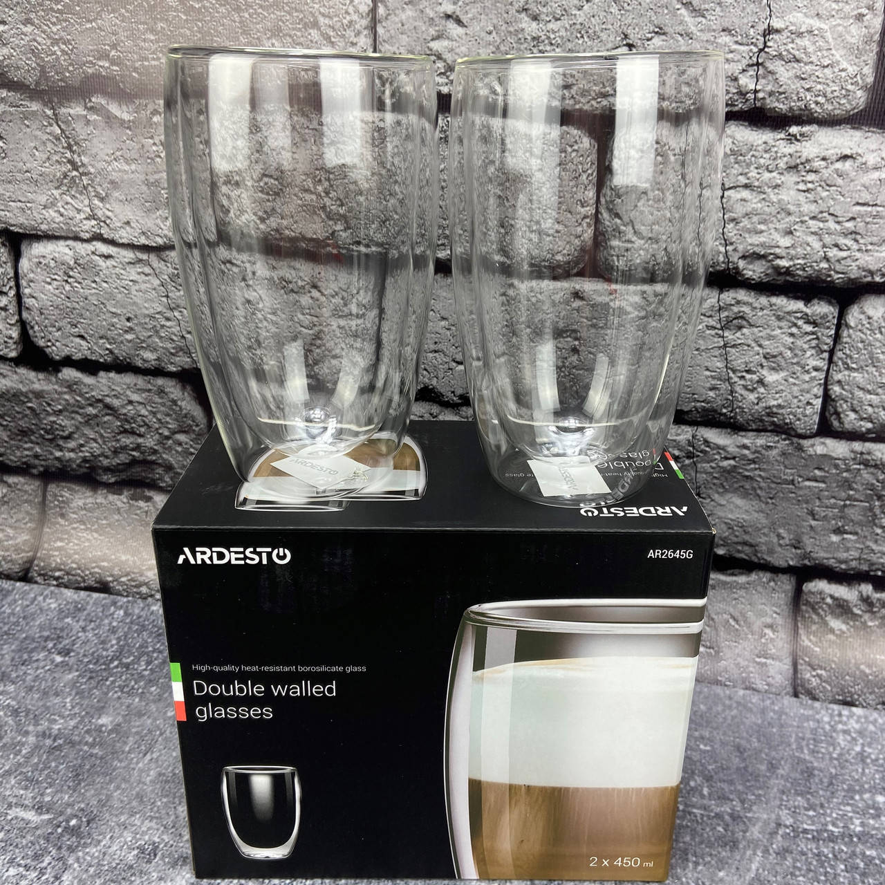 

Набор стаканов с двойными стенками Ardesto 450 мл 2 шт. (AR2645G)