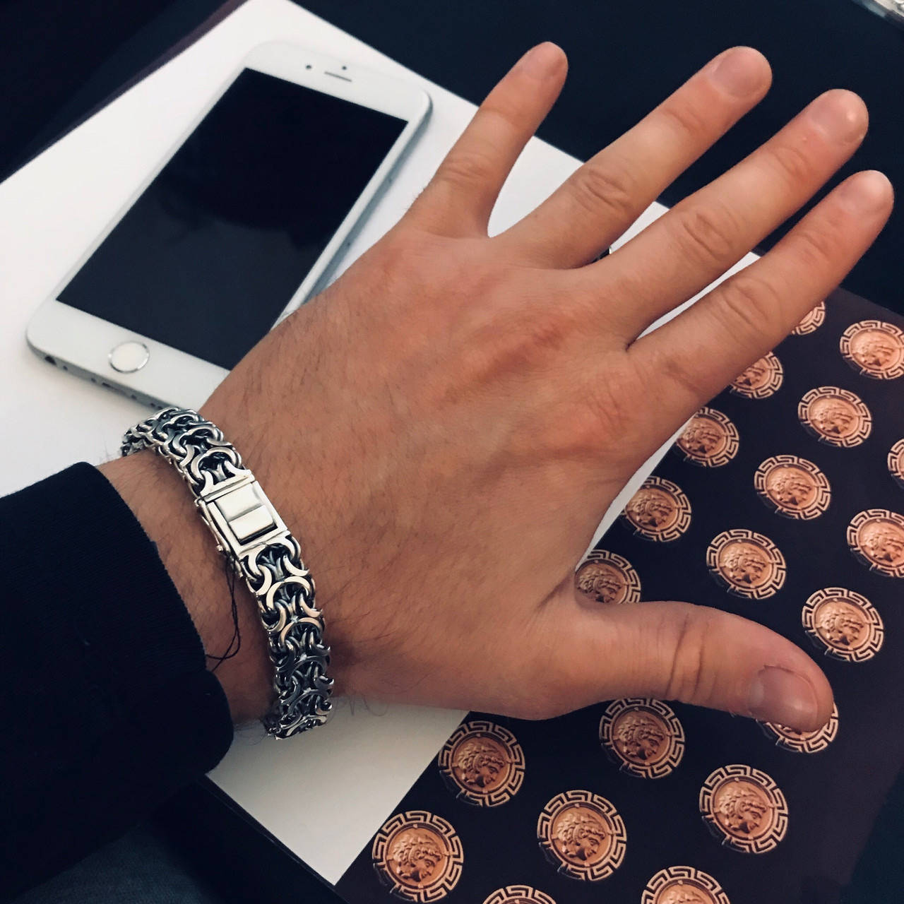 

Серебряный браслет 925 пробы . РАМЗЕС 49 грамм