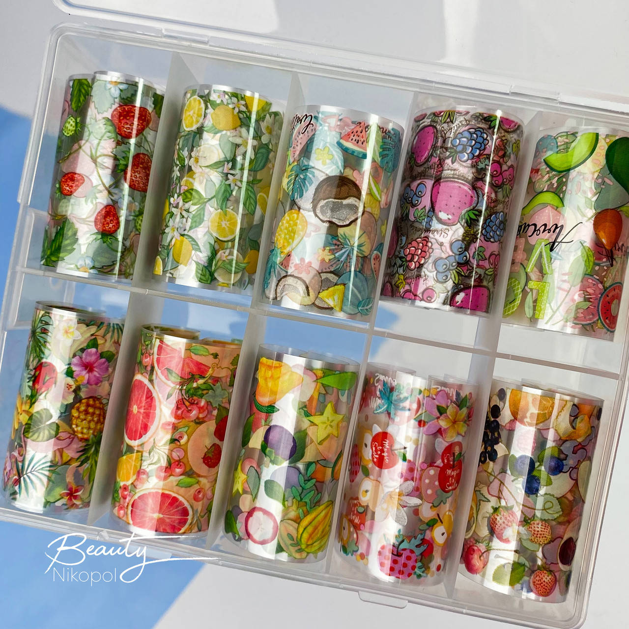 

Набор фольги для маникюра 10 штук по 50см, Разные цвета