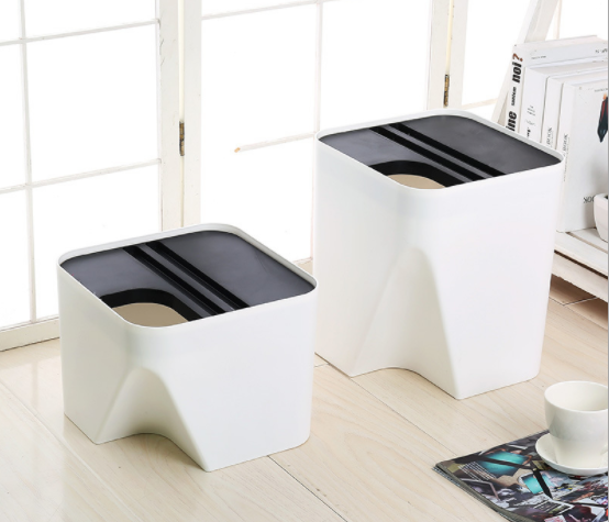 

Контейнер для сортировки мусора. Многофункциональное мусорное ведро. Белое, Белый
