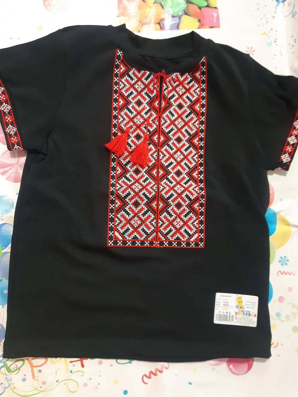 

Футболка вышиванка для мальчика чёрная, 122 - 146 см (6-12 лет). 122 см