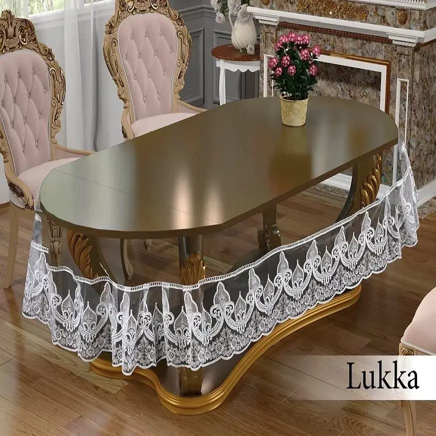 

Скатерть ОВАЛЬНАЯ Силиконовая 160*220 С Кружевом На Стол Мягкое Стекло Турция, Белый