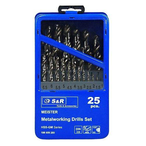 

Набор сверл по металлу S&R Meister 25 шт 108809250