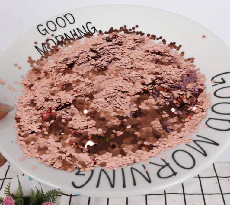 

Конфетти чешуйки розовое золото 3 мм, 1 кг