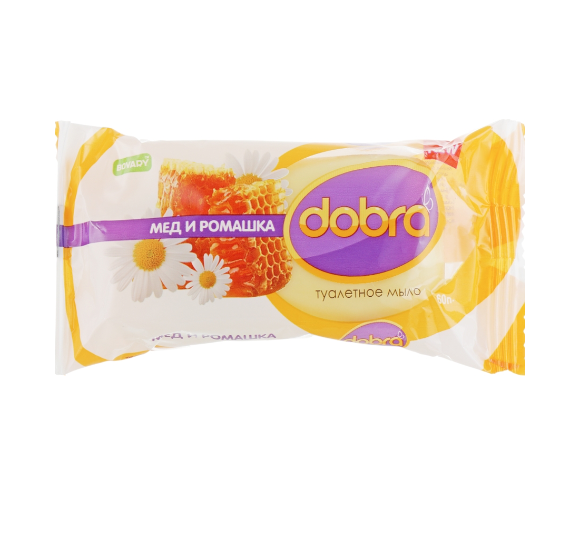 

Мыло туалетное твердое Dobra "Мед и ромашка" 60г