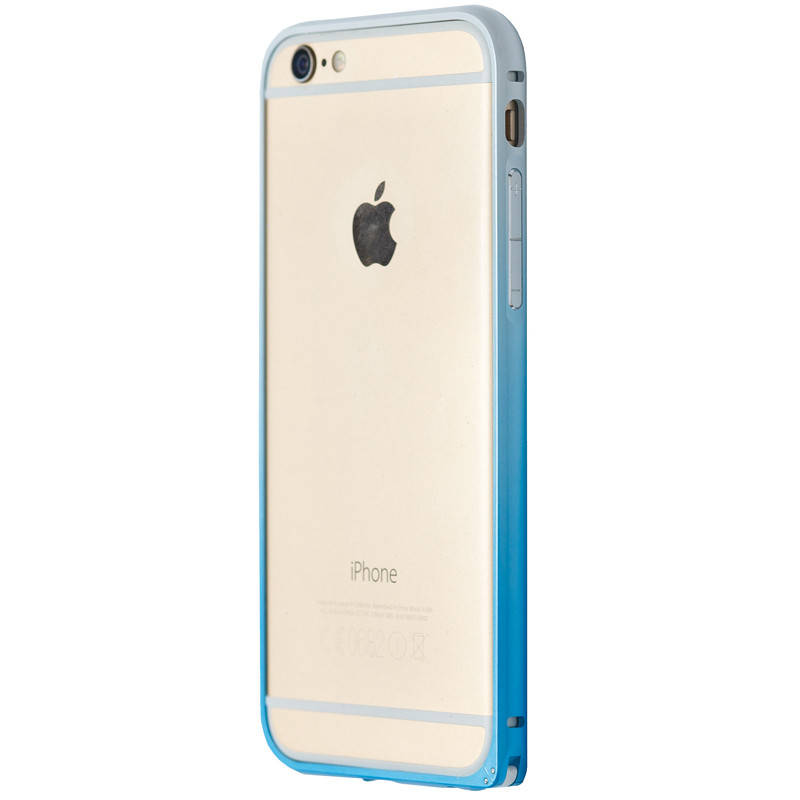 

Чехол-бампер металл лак градиент для Apple iPhone 6 / 6s (blue/white), Голубой