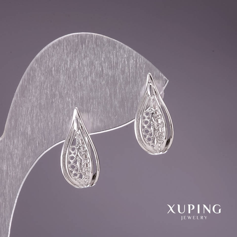 

Серьги Xuping ажурные 17х9мм родий