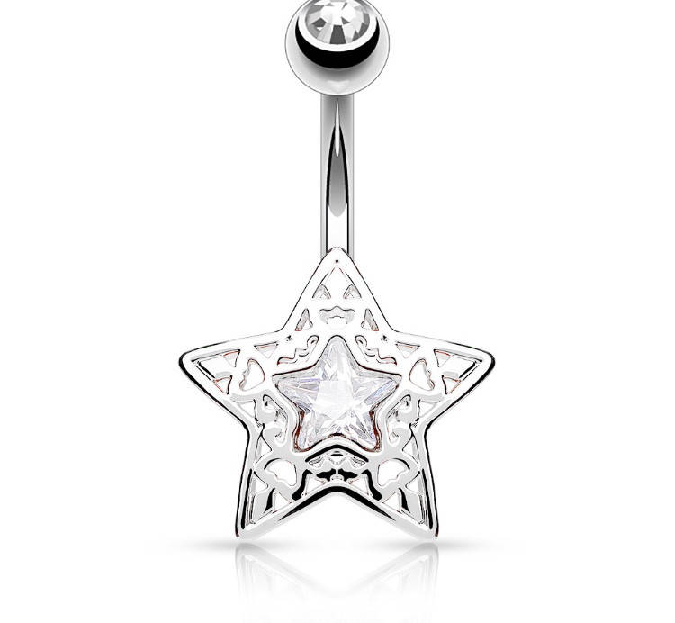 

Серьга для пирсинга стальная «Звезда» Spikes N16376-C