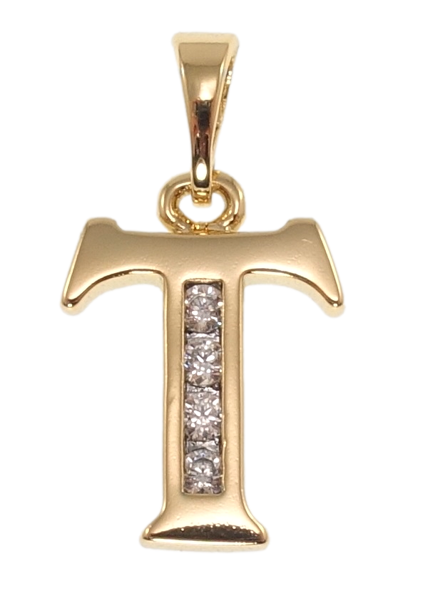 

Кулон Xuping Позолота 18K + Родий "Буква T" для цепочки до 5мм