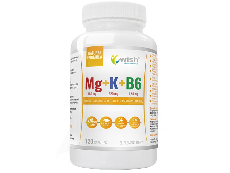 

Магний + Калий + Витамин B6, MG + K + B6 120 caps, Wish