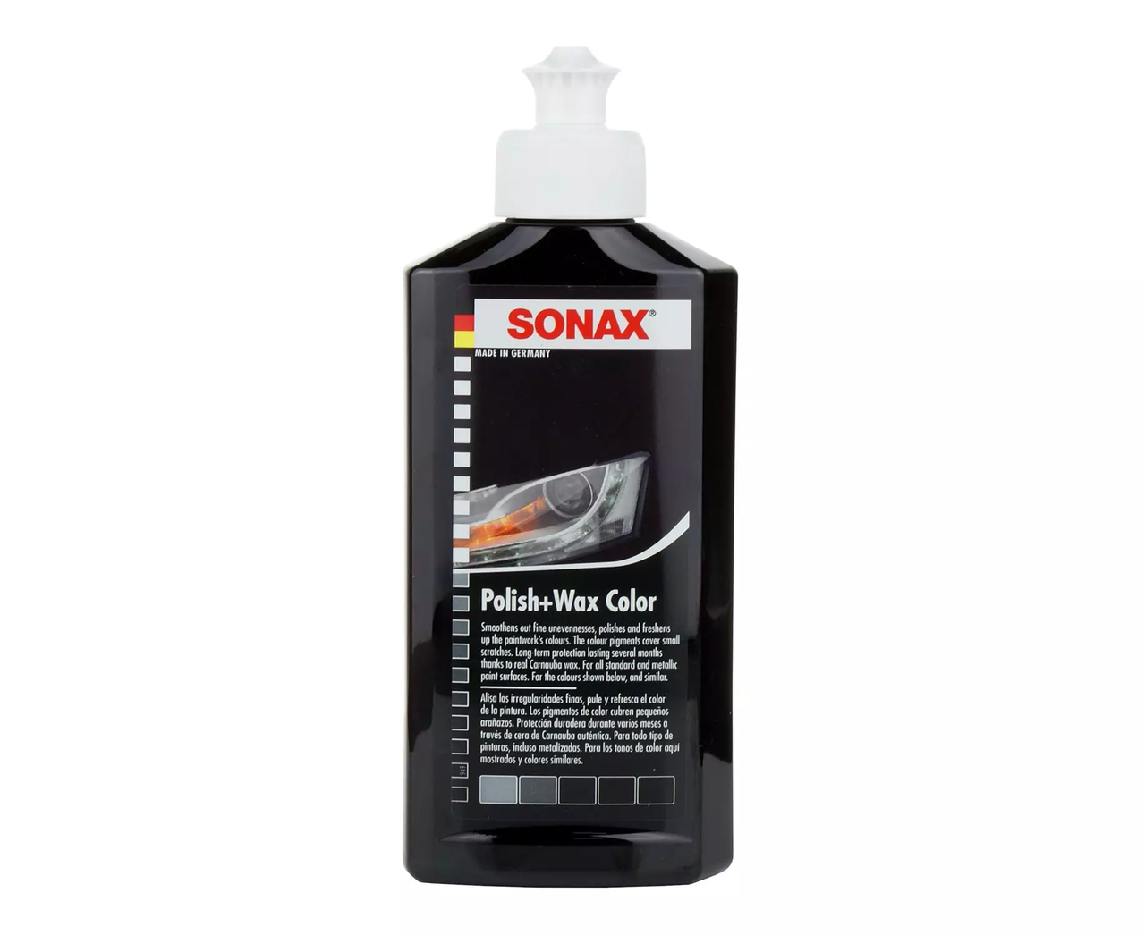 

Цветной полироль с воском чёрный 250 мл SONAX Polish&Wax Color NanoPro (296141)