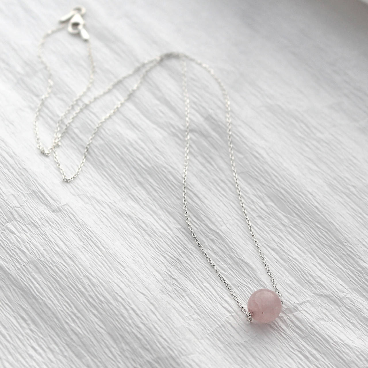 

Серебряное колье с Розовый Кварцем