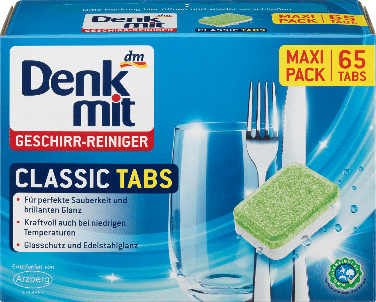 

Таблетки для посудомоечных машин Denkmit Classic, 65 шт