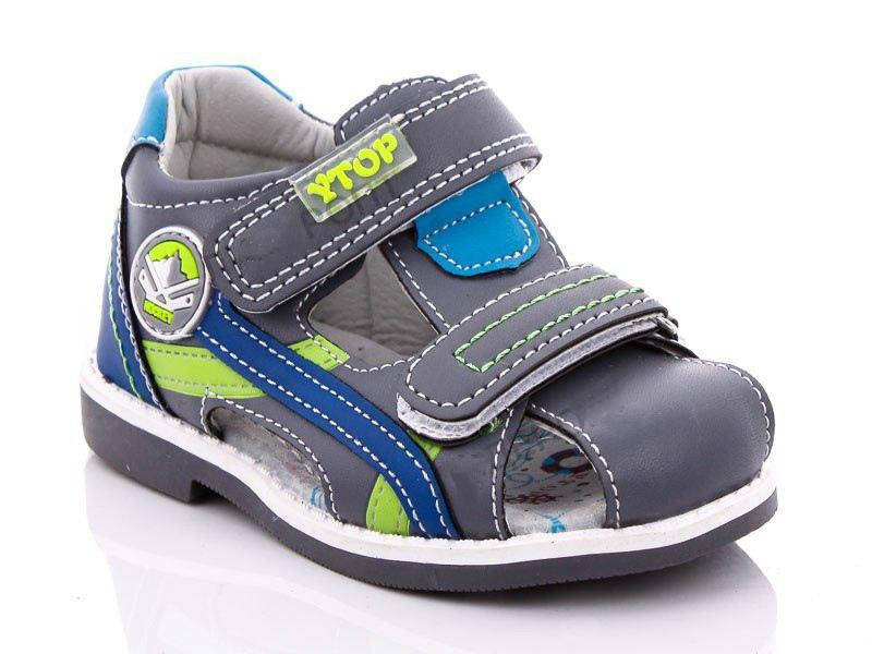 

Босоножки для мальчика детские супинатор 25 на липучке высокий подъем сандал, Серый