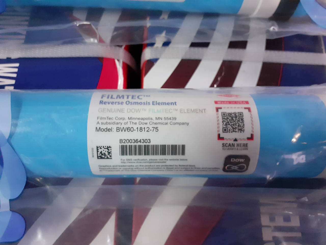 

Мембрана обратного осмоса Filmtec BW60-1812-75 (Филмтек) c QR-кодом 75 галлон