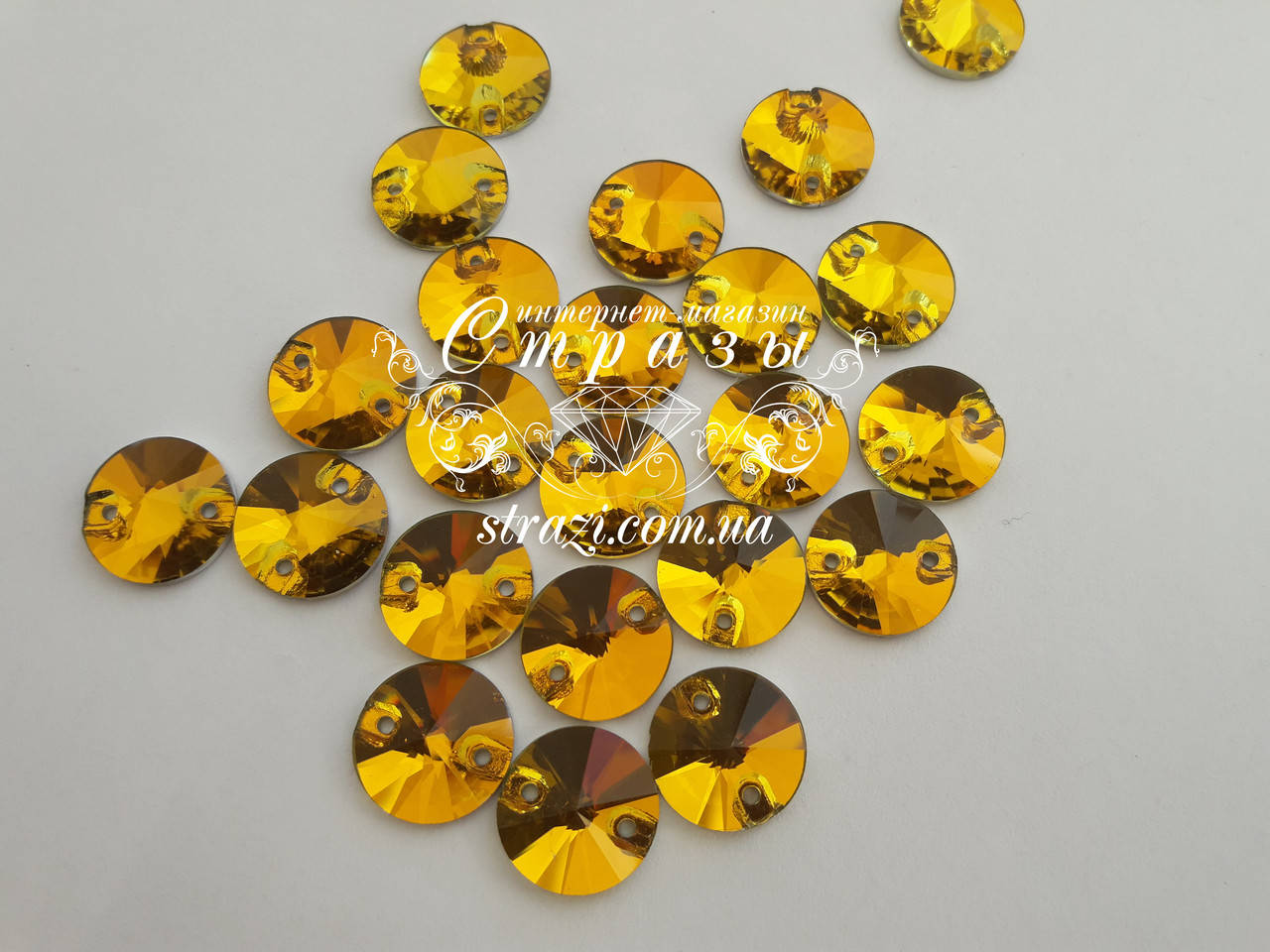 

Стразы пришивные Lux Круги 12мм. Topaz