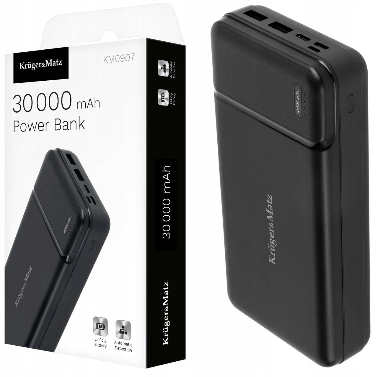 

Power bank Kruger & Matz 30000 mAh Li-pol KM0907