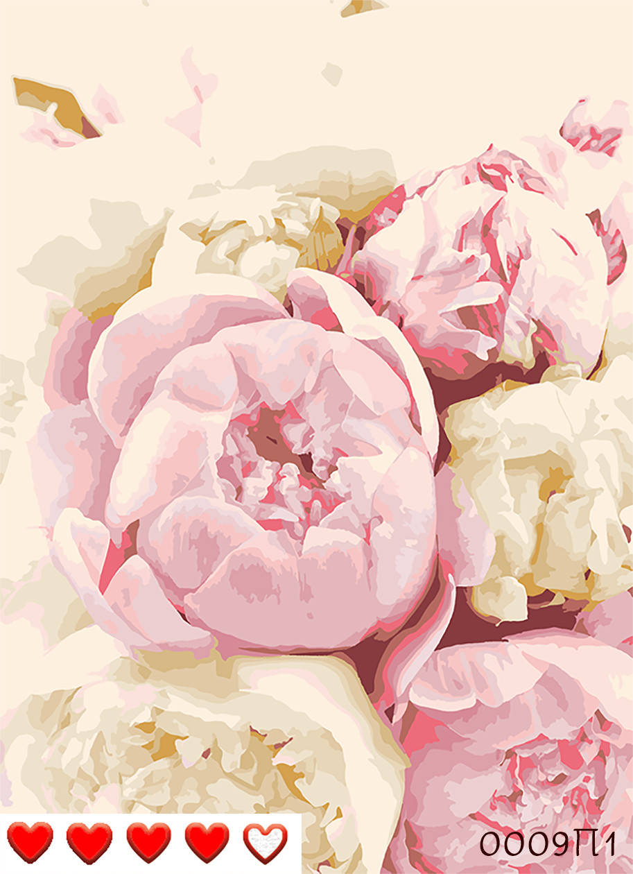 

Картина по номерам "Ніжні півонії" 0009П1 Барвы , 40*50 см, Разноцветный