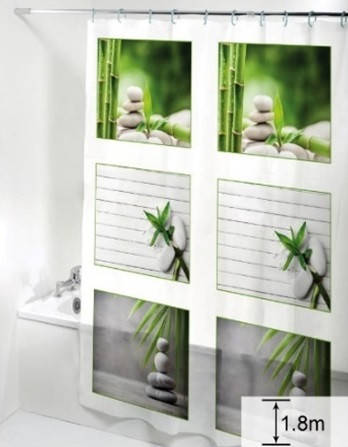 

Шторка у ванную комнату Ефиопия Нх-791 "Камни, бамбук"