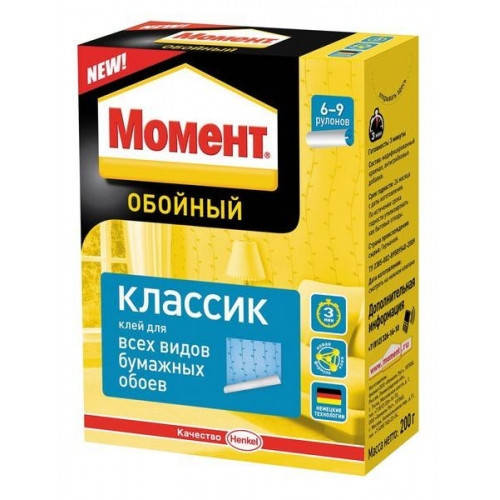 

Клей для обоев Момент Классик универсальный 0,19кг (385111)