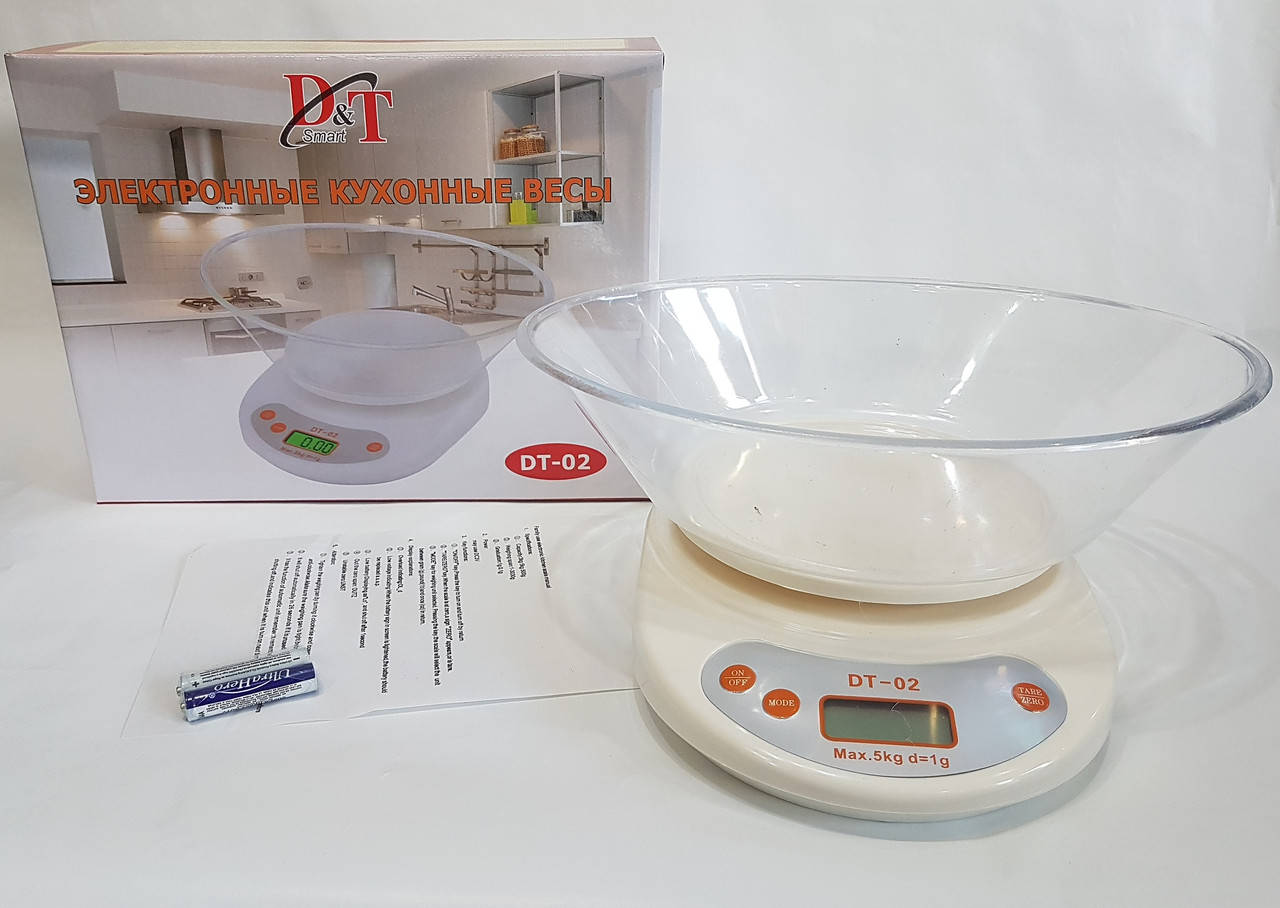 

Весы кухонные электронные с чашкой D&T DT-02 до 5 кг