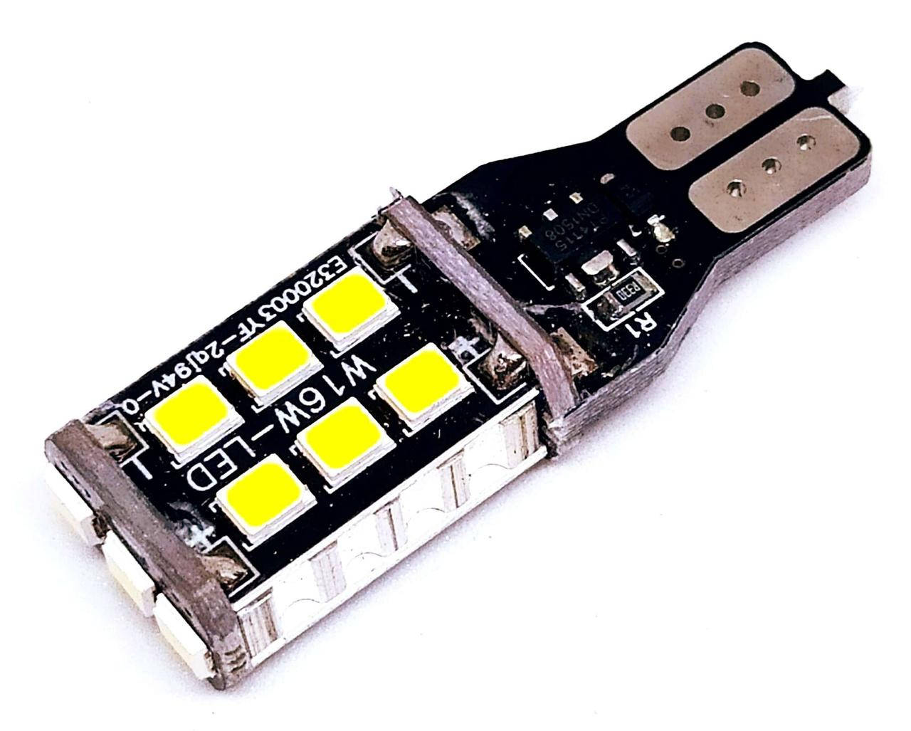 

Автолампа LED диод SMD 2835, T15 W16W, 12В, 16Вт, Белый