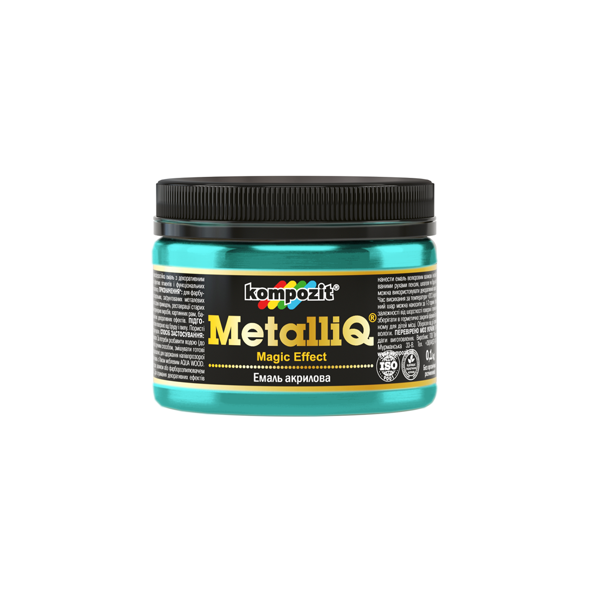 

Декоративная акриловая эмаль Kompozit Metalliq Изумруд, 0.1кг
