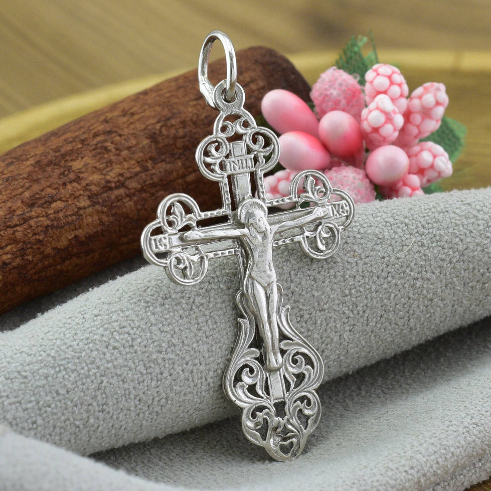 

Серебряный крестик Православный размер 41х22 мм вес 2.36 г