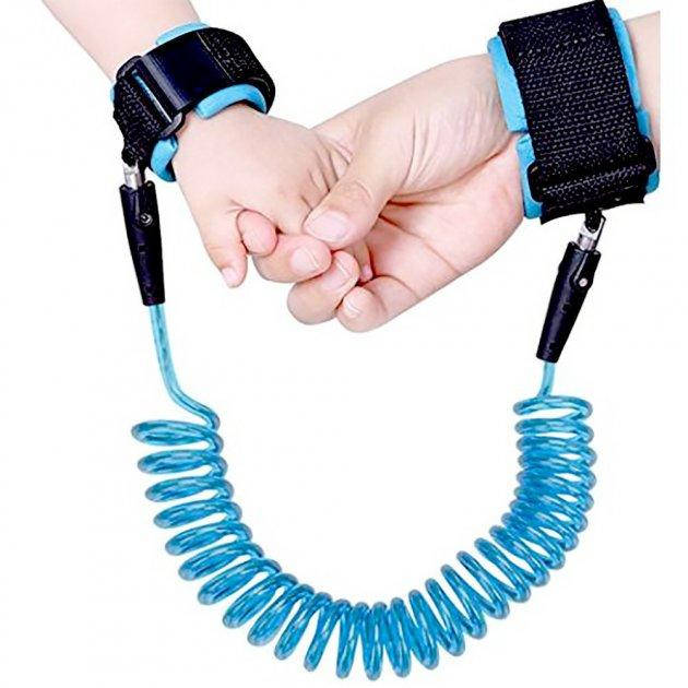 

Детские вожжи ремешок наручный поводок для ребенка Child anti lost strap 2 метра синий
