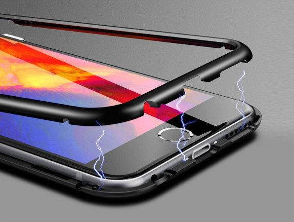 

Магнитный чехол со стеклянной задней панелью для iPhone 7 Plus /8 Plus, Черный