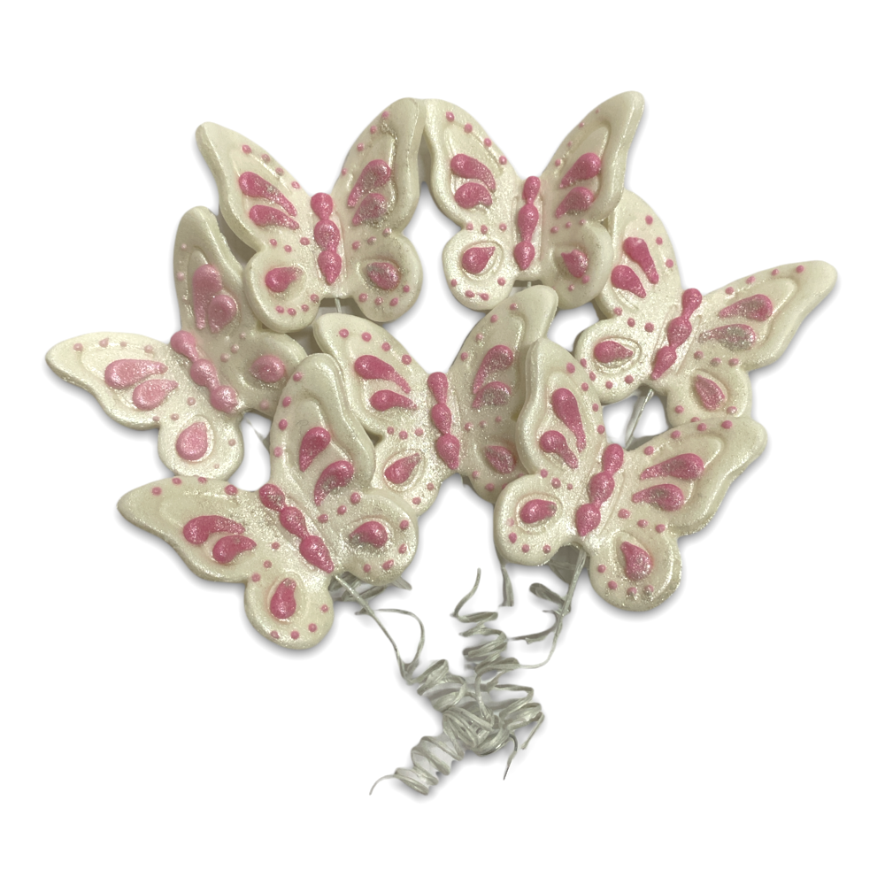 

Цукрова прикраса для торта Метелики Белый