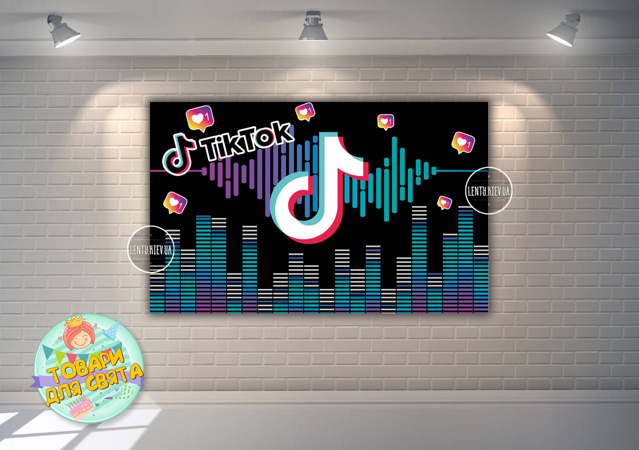

Плакат 120х75 см TikTok / Тик Ток" (Тематический) " для Кенди - бара -
