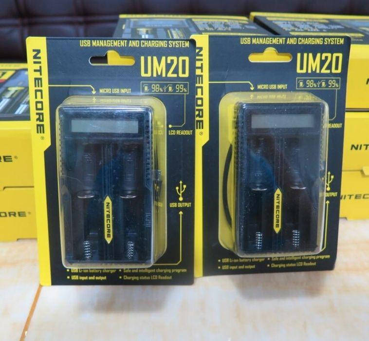 

ОРИГИНАЛ зарядное Nitecore UM20 на 2 с ЖК экраном Li-Ion 18650 зарядка