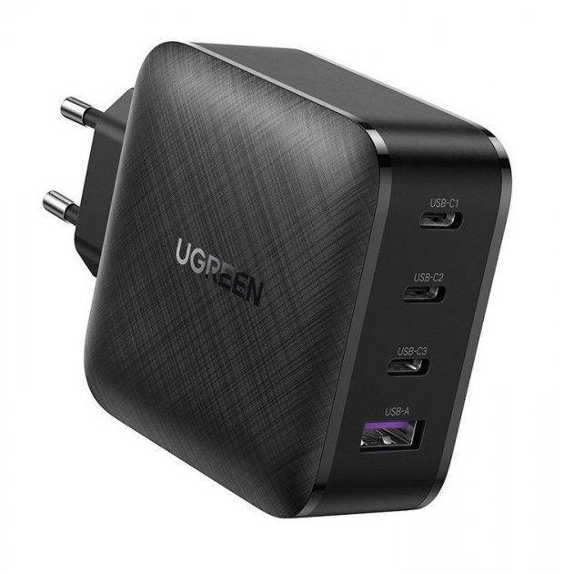 

Зарядное устройство Ugreen GaN 65W 4 USB PD QC3.0 QC4.0 FCP 3C1A «‎CD224», Черный
