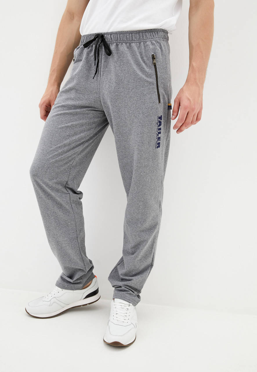 

Мужские спортивные штаны из турецкого трикотажа на металлической молнии Демисезонные, Серый