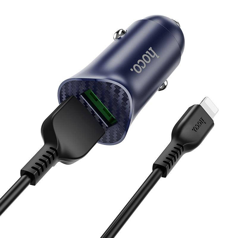 

AЗУ Hoco Z39 QC3.0 2*USB + кабель Lighting (Синий)