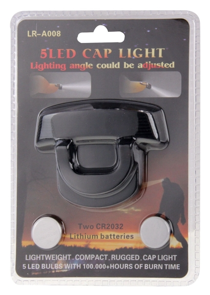 

Фонарик на козырек кепки 5 LED CAP LIGHT, Черный