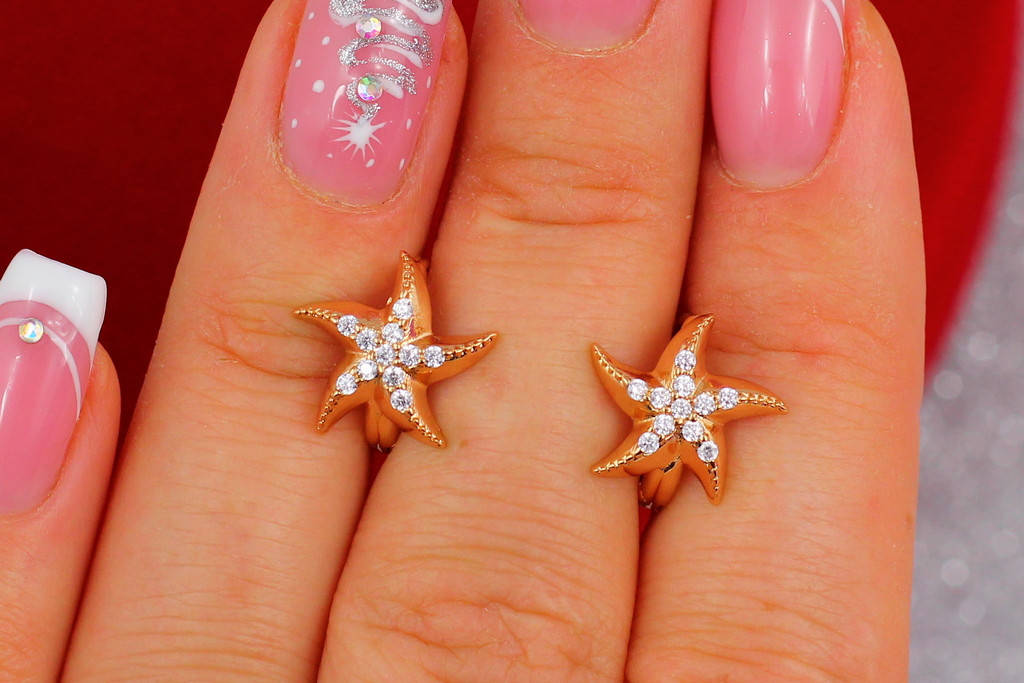 

Серьги Xuping Jewelry с морскими звездами 1,2 см золотистые