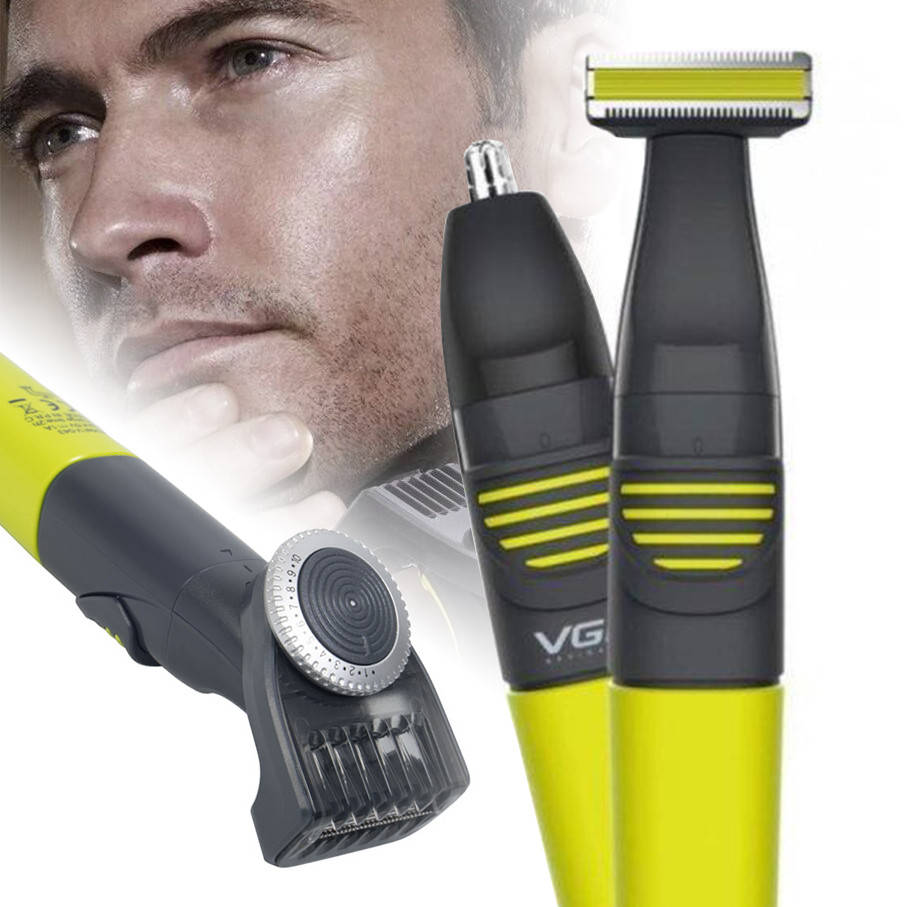 

Аккумуляторная влагостойкая электробритва триммер VGR V 043 мужская для бритья стрижки бороды с насадками