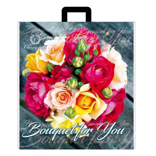 

Полиэтиленовый пакет с петлевой ручкой 250*300 мм Роза 25 шт