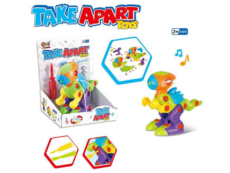 

Конструктор динозавр с отверткой со светом и звуком