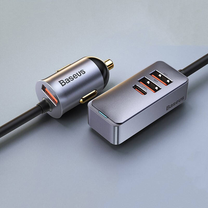 

Автомобильное зарядное устройство 3USB + 1Type-C Baseus 120W Share Together PPS Multi-Port (серый)
