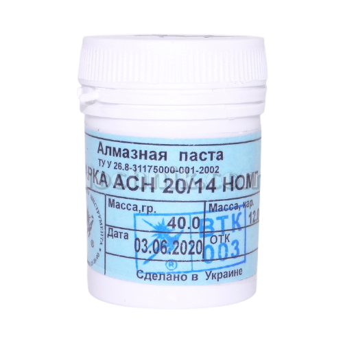

Паста алмазная для металла АСН 20/14 НОМГ 40 г