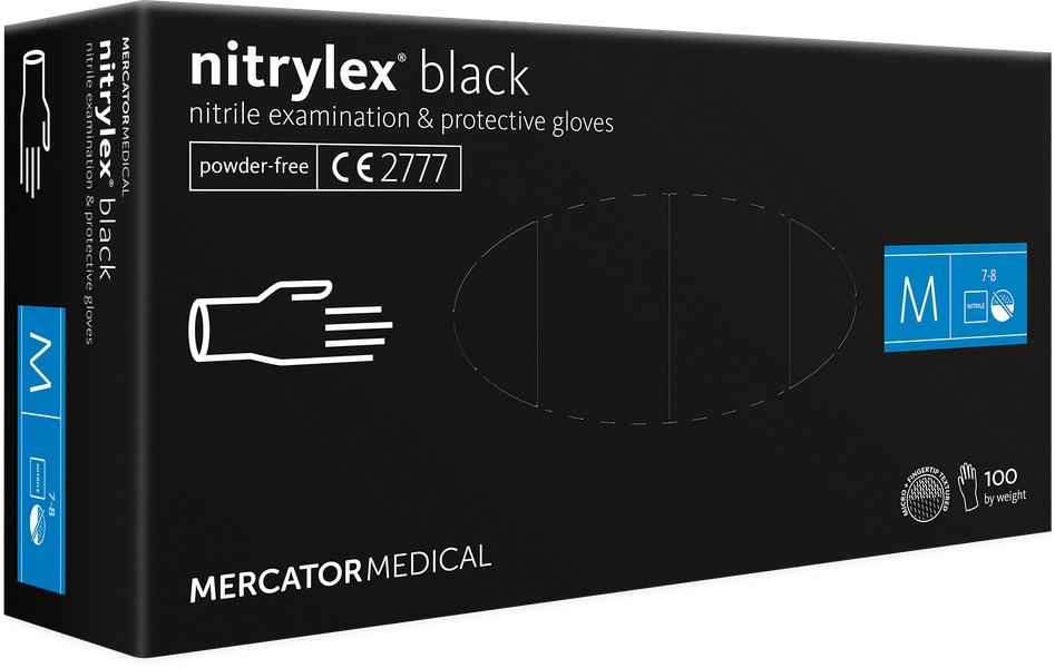 

Перчатки нитриловые черные Nytrilex black S, , L 100шт, Черный