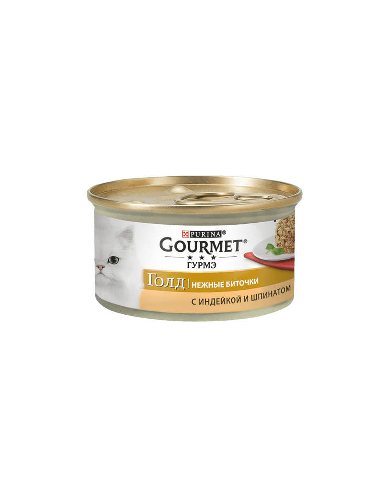 

Gourmet Gold нежные биточки с индейкой и шпинатом 85 г