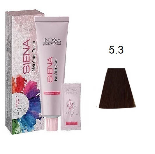 

Крем-краска для волос jNOWA Professional Siena Chromatic Save 5/3 Коричневый золотистый 90 мл