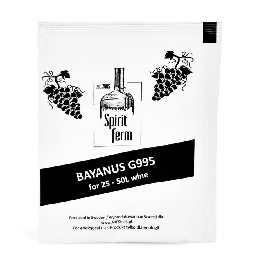 

Дріжджжи для вина Spirit Ferm Bayanus G-995 10г на 25-50л вина