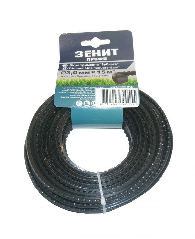 

Леска триммерная Зенит Профи 3,0мм*15м (зубчатый квадрат), (40330015)