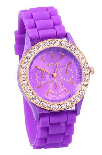 

Часы женские GENEVA ЖЕНЕВА со стразами Сиреневые