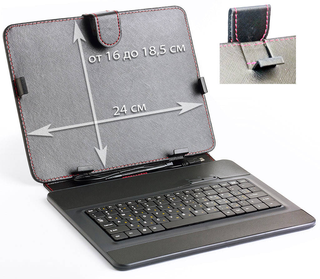 

Обложка-чехол для планшета 9.7" с USB клавиатурой HQ-Tech LH-SKB0901U, microUSB, Черный